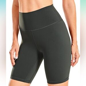⭐️CRZ YOGA olive green gray workout athletic biker shorts without pockets